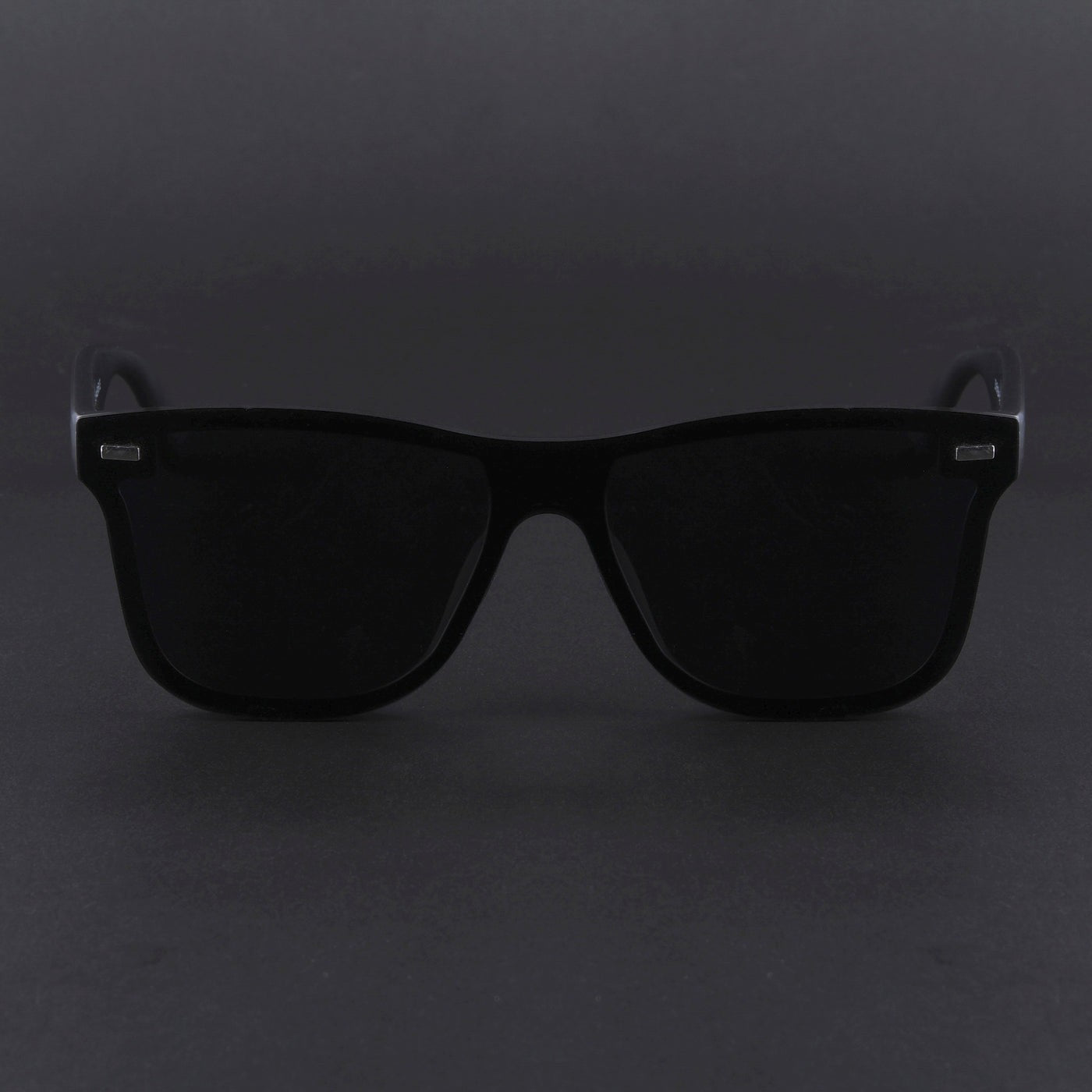Rimless Wayfarer Black Sunglasses