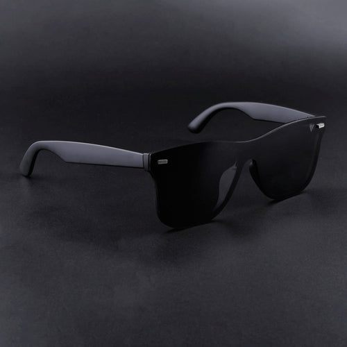 Rimless Wayfarer Black Sunglasses