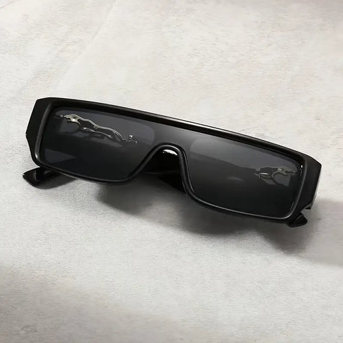 Tiger Rectangular Black Sunglasses