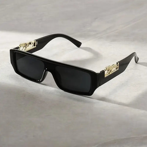 Tiger Rectangular Black Sunglasses