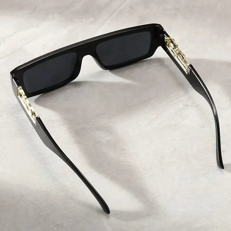 Tiger Rectangular Black Sunglasses