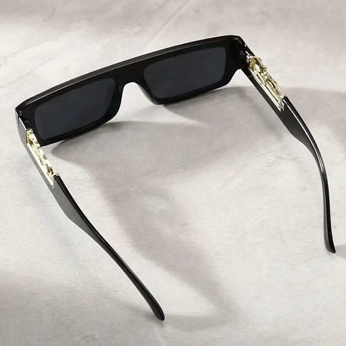 Tiger Rectangular Black Sunglasses