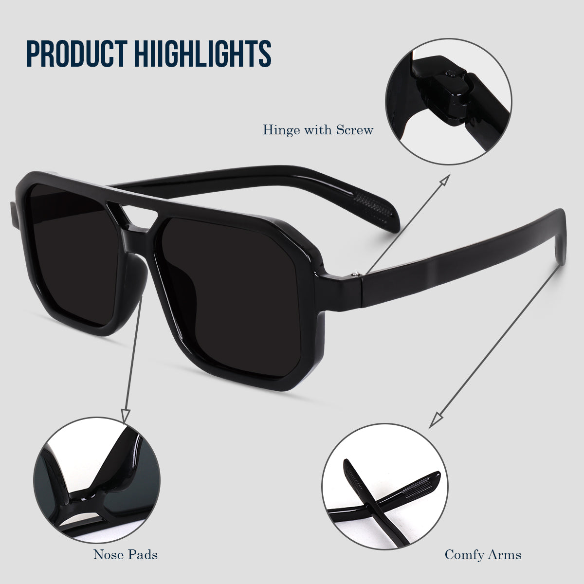 Yellow & Black Light Sunglasses