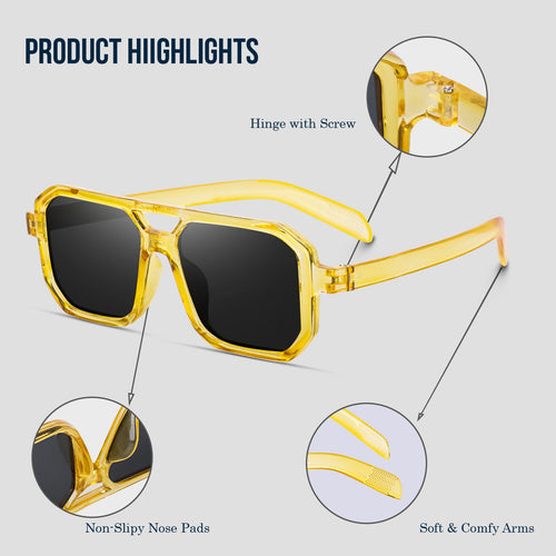 Yellow & Black Light Sunglasses