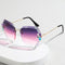 Rimless Cateye Crystal Sunglasses
