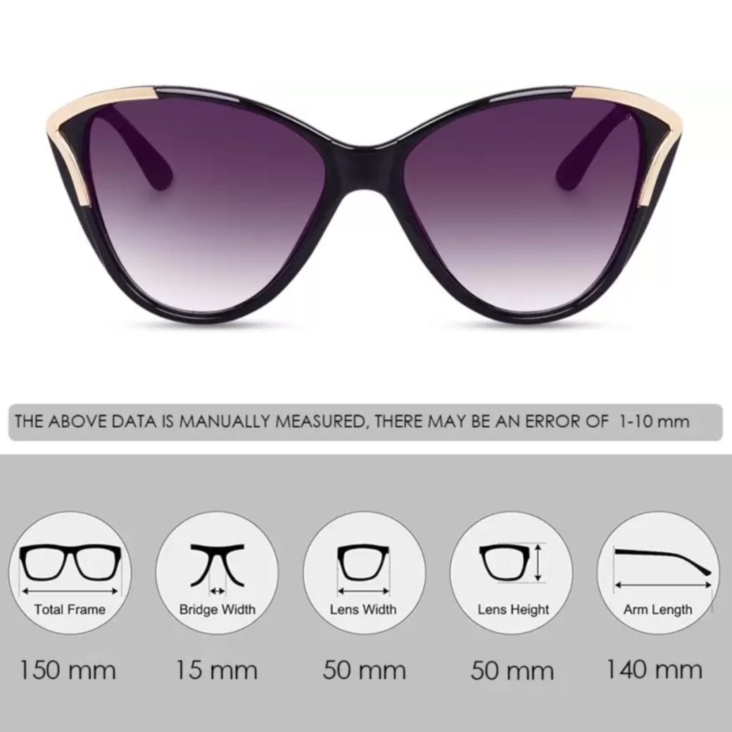 Gold Cateye Black Sunglasses