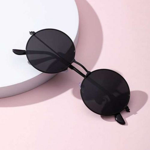 Gandhi Round Black Sunglasses