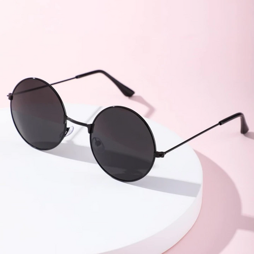 Gandhi Round Black Sunglasses