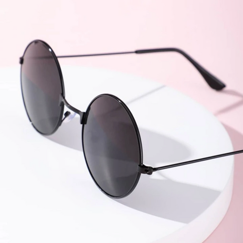 Gandhi Round Black Sunglasses