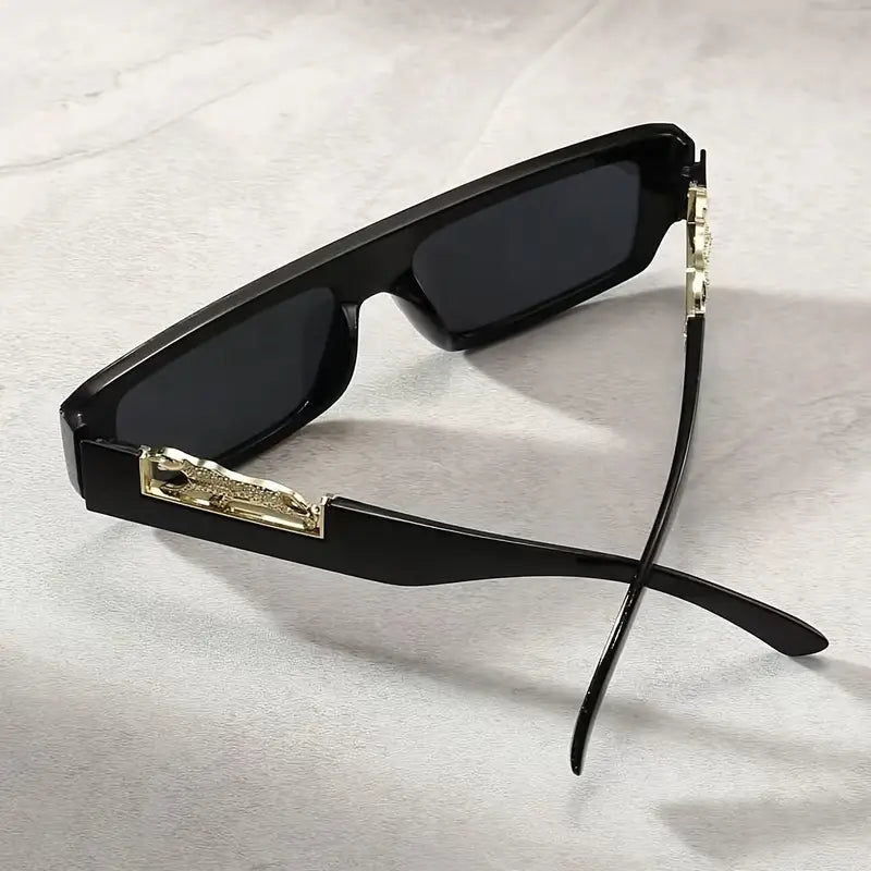 Tiger Rectangular Black Sunglasses