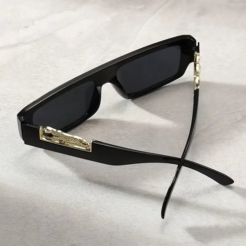 Tiger Rectangular Black Sunglasses