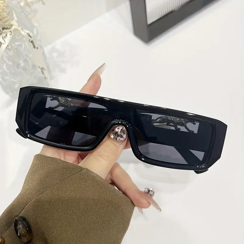 Tiger Rectangular Black Sunglasses